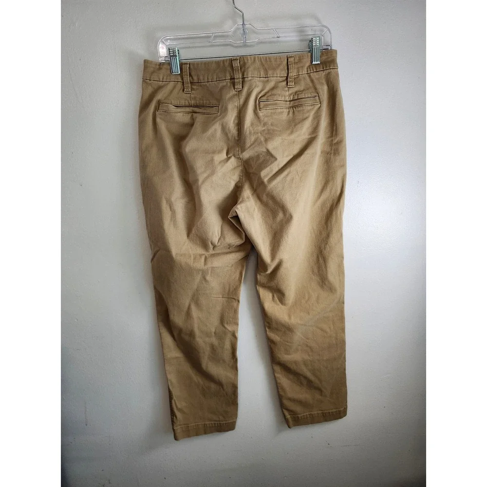 J.Crew High-Rise Girlfriend Chino Pants Tan Khaki Size 10P Stretch‎ Casual